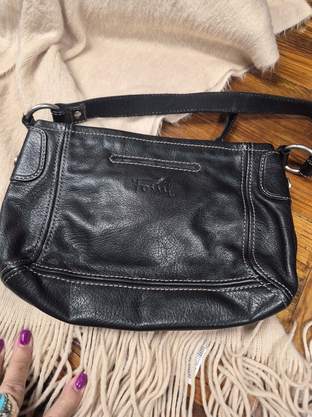 Fossil Black Leather Shoulder Bag